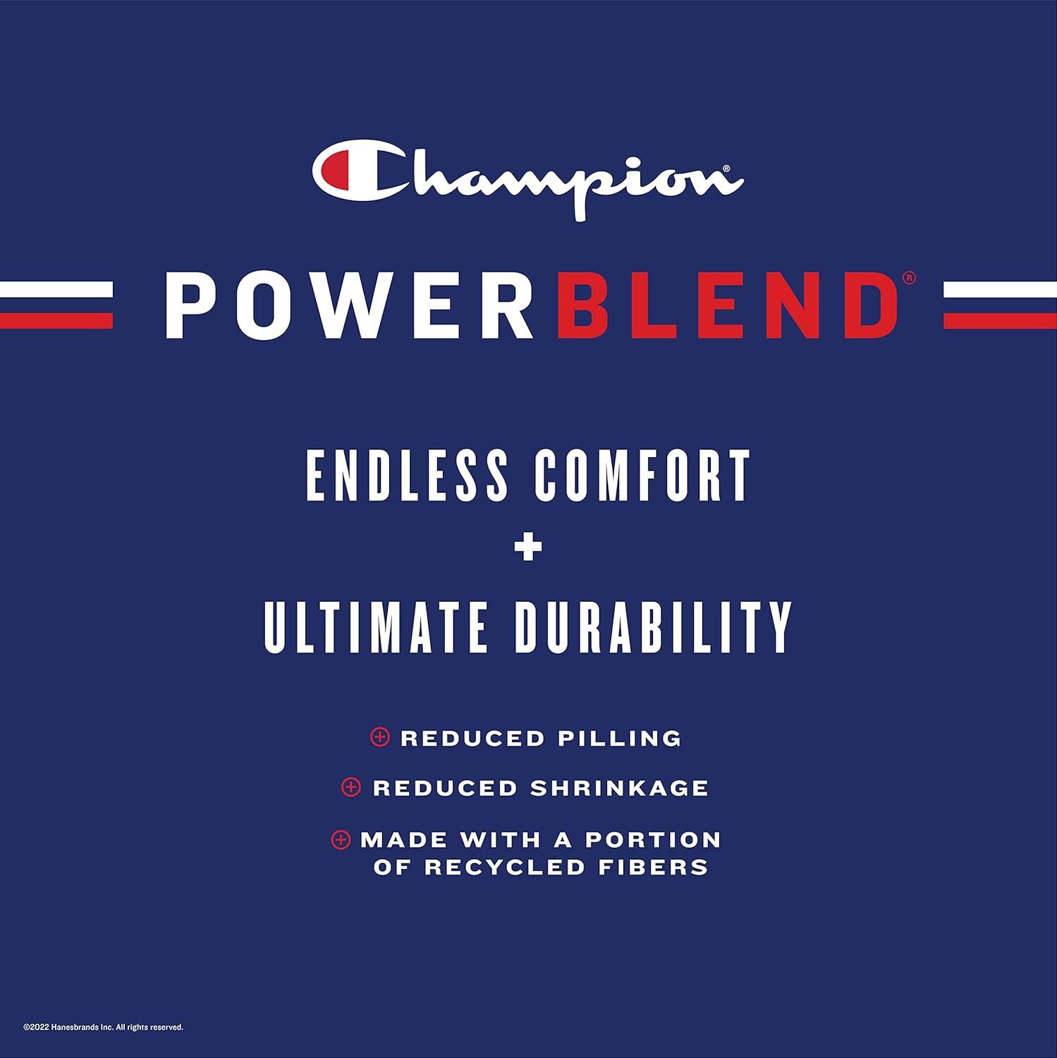 imageChampion Mens Powerblend Fleece Hoodie Sweatshirt with Script Logo Regular and Big ampamp TallWhite Small Script