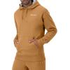 imageChampion Mens Powerblend Fleece Hoodie Sweatshirt with Script Logo Regular and Big ampamp TallBriefly Brown Small Script