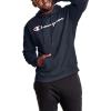 imageChampion Mens Powerblend Fleece Hoodie Sweatshirt with Script Logo Regular and Big ampamp TallNavy Script