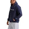 imageChampion Mens Powerblend Fleece Hoodie Sweatshirt with Script Logo Regular and Big ampamp TallNavy Script
