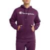 imageChampion Mens Powerblend Fleece Hoodie Sweatshirt with Script Logo Regular and Big ampamp TallPlum Port Script