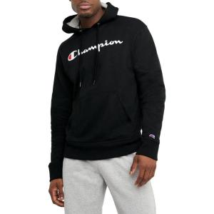imageChampion Mens Powerblend Fleece Hoodie Sweatshirt with Script Logo Regular and Big ampamp TallBlack Script