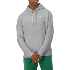 imageChampion Mens Powerblend Fleece Hoodie Sweatshirt with Script Logo Regular and Big ampamp TallOxford Gray Small Script
