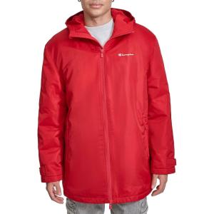 imageChampion Mens Sherpa Lined MidLength Sideline Jacket with HoodChili Pepper