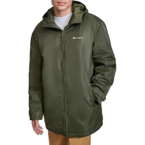 imageChampion Mens Sherpa Lined MidLength Sideline Jacket with HoodForest Night
