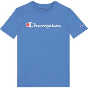 imageChampion Boys Tee Shirt Short Sleeve Logo TShirt for KidsSignature Retro Blue