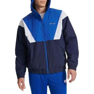 imageChampion Mens Color Block Lined Windbreaker with HoodRoyal Blue Combo