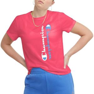 imageChampion Womens Tshirt Classic Graphic Tshirt Lightweight and Comfortable Tee For Women Plus Size AvailableJoyful Pink Mirrored Script