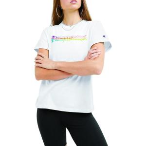 imageChampion Womens Tshirt Classic Graphic Tshirt Lightweight and Comfortable Tee For Women Plus Size AvailableWhite Wavy Script Ombre