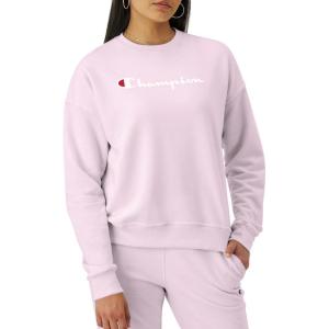 imageChampion Womens Sweatshirt Powerblend Crewneck for Women Script Plus Size AvailableChantilly Pink Script