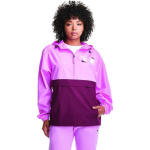 imageChampion Womens Packable Print Jacket Wind and WaterResistant Hooded Jacket Prints ampamp ScriptPaper OrchidDark Berry Purple