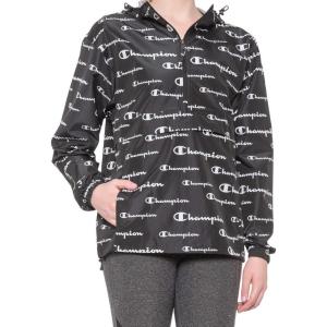 imageChampion Womens Packable Print Jacket Wind and WaterResistant Hooded Jacket Prints ampamp ScriptSolid Scripts Black