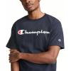 imageChampion Mens Tshirt Cotton Midweight Mens Crewneck Teetshirt for Men Graphic ScriptNavy  Classic Script Logo