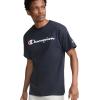 imageChampion Mens Tshirt Cotton Midweight Mens Crewneck Teetshirt for Men Graphic ScriptNavy  Classic Script Logo