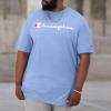 imageChampion Mens Tshirt Cotton Midweight Mens Crewneck Teetshirt for Men Graphic ScriptPlaster Blue  Classic Script Logo