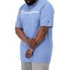imageChampion Mens Tshirt Cotton Midweight Mens Crewneck Teetshirt for Men Graphic ScriptPlaster Blue  Classic Script Logo