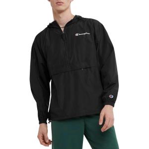 imageChampion Mens Jacket Stadium Packable Wind and Water Resistant Jacket Reg Or Big ampamp TallBlack Small  Small Script Logo