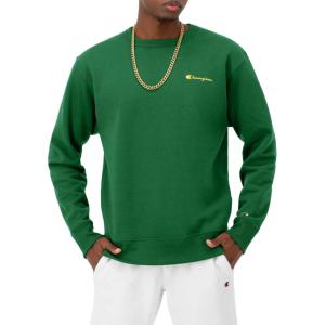 imageChampion Mens Sweatshirt Fleece Midweight Crewneck Sweatshirt Reg Or Big ampamp TallRoad Sign Green Small  Small Script Logo