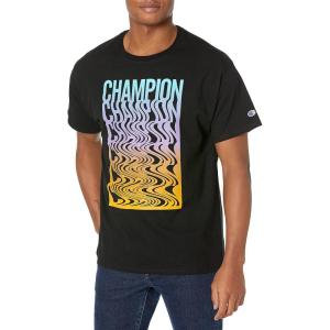 imageChampion Mens Tshirt Cotton Midweight Mens Crewneck Teetshirt for Men Graphic ScriptBlack Melting Script