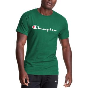 imageChampion Mens Tshirt Cotton Midweight Mens Crewneck Teetshirt for Men Graphic ScriptKelly Green Script