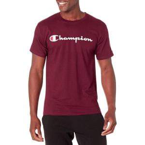 imageChampion Mens Tshirt Cotton Midweight Mens Crewneck Teetshirt for Men Graphic ScriptMaroon  Classic Script Logo