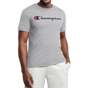 imageChampion Mens Tshirt Cotton Midweight Mens Crewneck Teetshirt for Men Graphic ScriptOxford Gray  Classic Script Logo