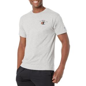 imageChampion Mens Tshirt Cotton Midweight Mens Crewneck Teetshirt for Men Graphic ScriptOxford Gray Hand  C