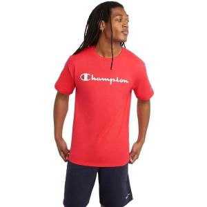 imageChampion Mens Tshirt Cotton Midweight Mens Crewneck Teetshirt for Men Graphic ScriptRed Stone Script