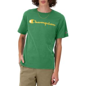 imageChampion Mens Tshirt Cotton Midweight Mens Crewneck Teetshirt for Men Graphic ScriptRoad Sign Green Script