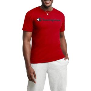 imageChampion Mens Tshirt Cotton Midweight Mens Crewneck Teetshirt for Men Graphic ScriptScarlet  Classic Script Logo