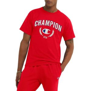 imageChampion Mens Tshirt Cotton Midweight Mens Crewneck Teetshirt for Men Graphic ScriptScarlet Arch Over C Logo