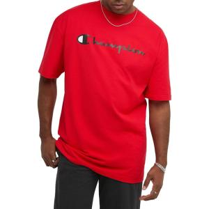 imageChampion Mens Tshirt Cotton Midweight Mens Crewneck Teetshirt for Men Graphic ScriptScarlet Script