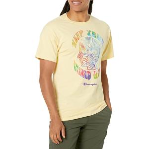 imageChampion Mens Tshirt Cotton Midweight Mens Crewneck Teetshirt for Men Graphic ScriptSunbeam Glow Open Mind