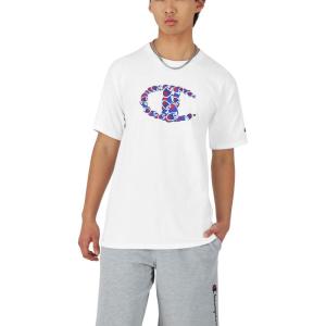 imageChampion Mens Tshirt Cotton Midweight Mens Crewneck Teetshirt for Men Graphic ScriptWhite Cs Collage