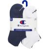 imageChampion Mens Double Dry 6Pair Pack CottonRich Low Cut SocksBlue Assorted