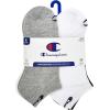 imageChampion Mens Double Dry 6Pair Pack CottonRich Low Cut SocksMulti Toe Logo