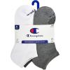 imageChampion Mens Double Dry 6Pair Pack CottonRich Low Cut SocksMulti White  Grey  Black