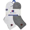 imageChampion Mens Double Dry Moisture Wicking Ankle Socks 6 8 12 Packs AvailableMulti White  Grey  Black