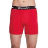 imageChampion Mens Everyday Cotton Stretch Boxer BriefsBlue White Script LogoBlackRed  3 Pack