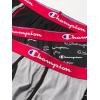 imageChampion Mens Everyday Cotton Stretch Boxer BriefsNew EbonyOxford Grey HeatherNew Ebony With Champion Script Print