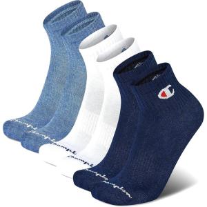 imageChampion Mens Double Dry Moisture Wicking Ankle Socks 6 8 12 Packs AvailableBlue Assorted