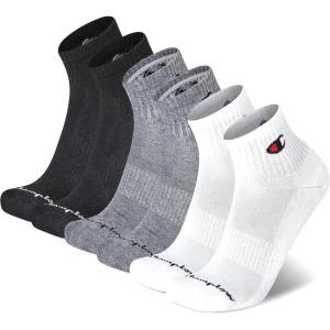 imageChampion Mens Double Dry Moisture Wicking Ankle Socks 6 8 12 Packs AvailableMulti White  Grey  Black