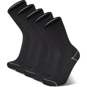 imageChampion Mens Double Dry Moisture Wicking Crew Socks 6 8 12 Packs AvailableBlack HeelToe