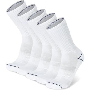 imageChampion Mens Double Dry Moisture Wicking Crew Socks 6 8 12 Packs AvailableWhite HeelToe