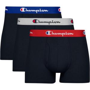 imageChampion Mens Everyday Cotton Stretch Boxer BriefsTrunk  Black  3 Pack