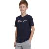 imageChampion Boys Tee Shirt Short Sleeve Logo TShirt for KidsSignature Dark Navy