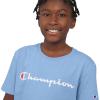 imageChampion Boys Tee Shirt Short Sleeve Logo TShirt for KidsSignature Dutch Blue