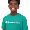 imageChampion Boys Tee Shirt Short Sleeve Logo TShirt for KidsSignature Oasis