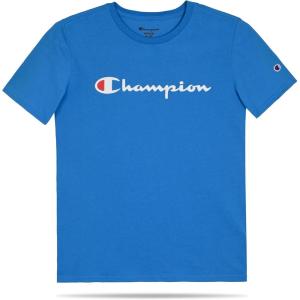 imageChampion Boys Tee Shirt Short Sleeve Logo TShirt for KidsSignature Malibu Blue