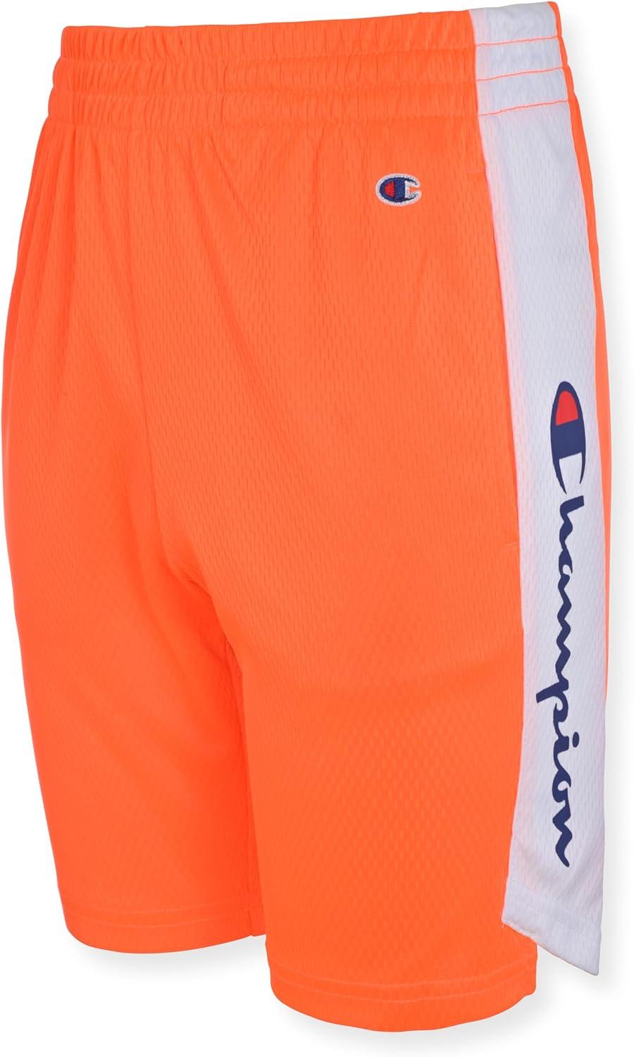imageChampion Boys Shorts Athletic Mesh Basketball Shorts for BoysSignature OrangeBlue